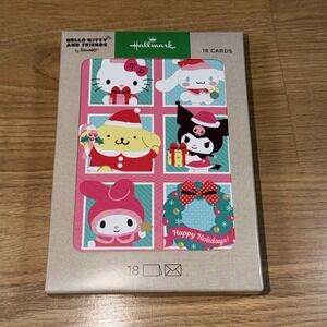 HALLMARK Sanrio Hello Kitty & Friends Christmas Cards Box Of 18 - BRAND NEW